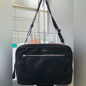 NWT KATE SPADE The Little Belt Laptop Sleeve With Strap Black Nylon WKR00577